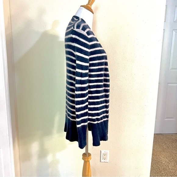 MADEWELL Cozy Walker Open Cardigan Wool Alpaca Navy White Stripe Sweater XXS - Picture 5 of 9